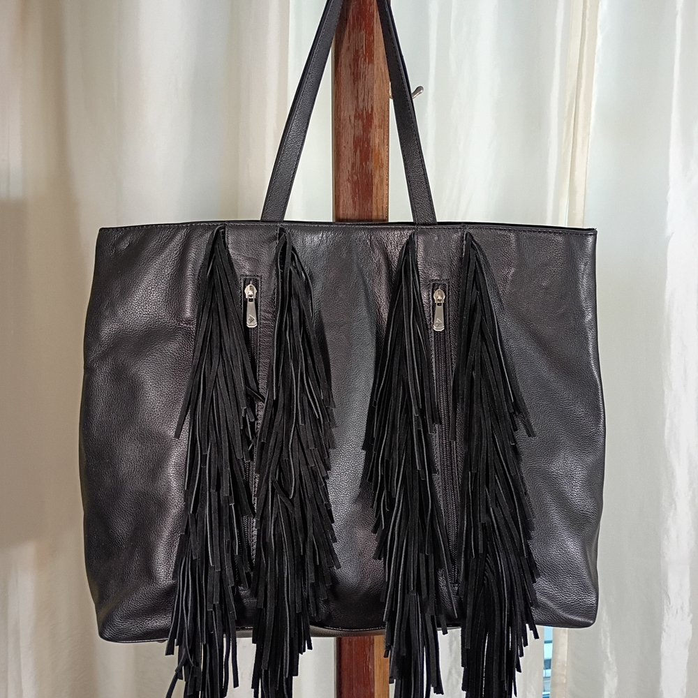 Black Fringe Shoulder Bag